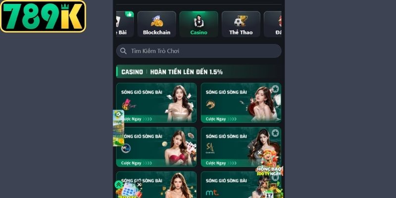 Giới thiệu hệ thống Casino 789K