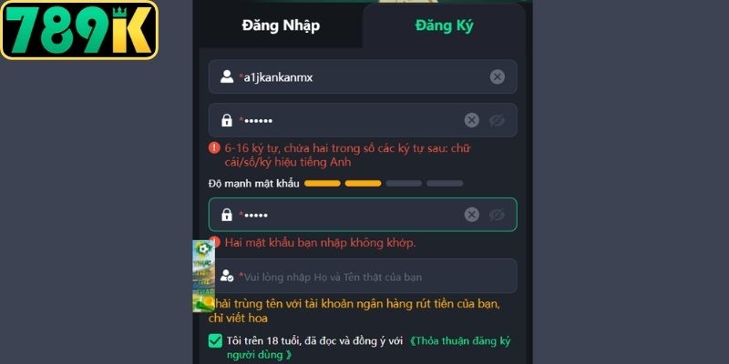 Kiểm tra thông tin đăng ký