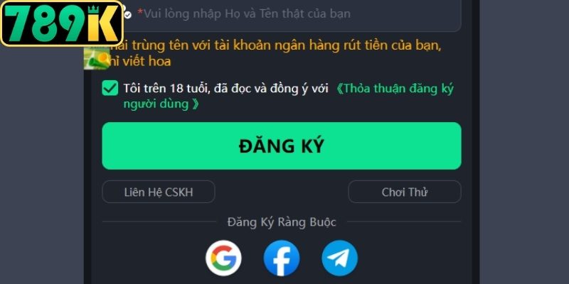 Quy định cần tuân thủ khi đăng ký 789K