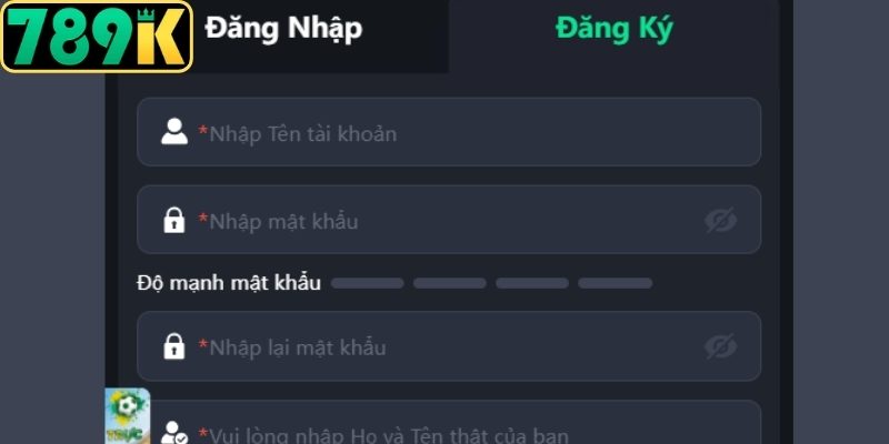 Tài khoản cần được đăng ký