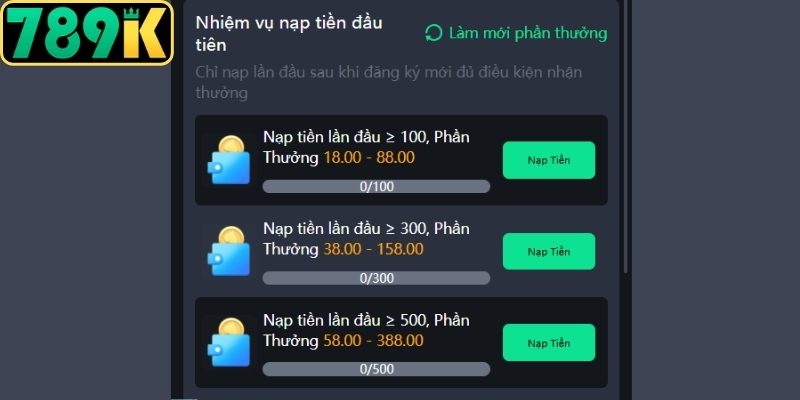 Kiểm tra ưu đãi trước khi nạp